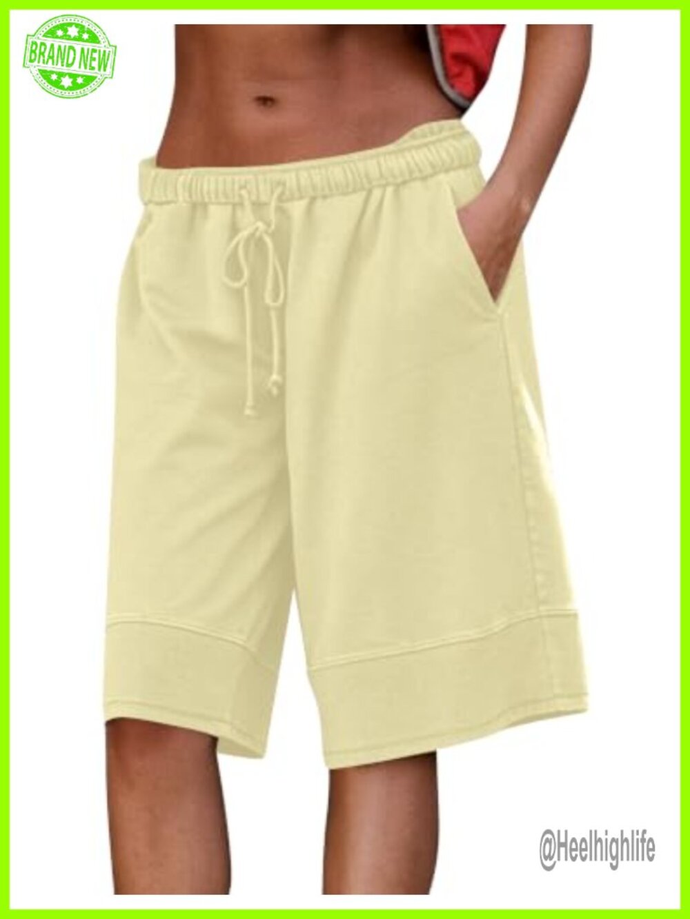 Women's Cotton Blend Sweat Shorts Knee Length Loose Athletic Jorts